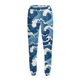 Женские спортивные штаны с принтом Морские волны ,  |  | 