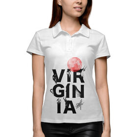 Женская рубашка поло 3D с принтом VIRGINIA the wolf в Санкт-Петербурге,  |  | 
