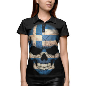 Женская рубашка поло 3D с принтом Череп - Греция в Тюмени,  |  | 
