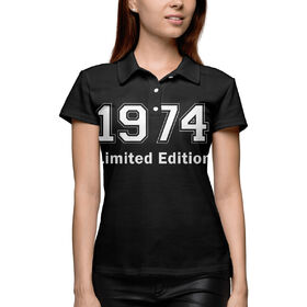 Женская рубашка поло 3D с принтом Limited Edition of 1974 ,  |  | Тематика изображения на принте: 