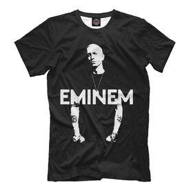 Мужская футболка 3D с принтом Eminem в Новосибирске, Выбор из 3-х типов ткани | <ul>
<li>Обычная ткань — интерлок, спортивный трикотаж. Плотность 140 г/м.кв. Состав: 100% полиэстер</li>
<li>Премиум ткань — джерси, мягкий трикотаж. Плотность 180 г/м.кв. Состав: 97% полиэстер, 3% эластан</li>
<li>Люкс ткань — кулирка, наиболее плотная и долговечня ткань. Плотность 210 г/м.кв. Состав: 97% полиэстер, 3% эластан</li>
</ul> | 