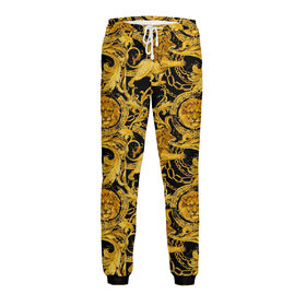Мужские спортивные штаны с принтом Versace львы ,  |  | Тематика изображения на принте: 