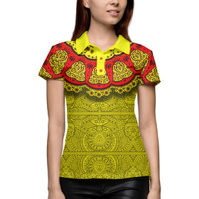 Женская рубашка поло 3D с принтом Звенящий узор в Белгороде,  |  | 