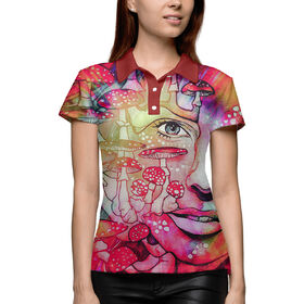 Женская рубашка поло 3D с принтом Лицо Аманиты ,  |  | 