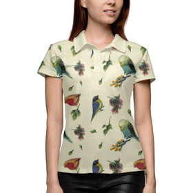 Женская рубашка поло 3D с принтом Spring Forest в Курске,  |  | 