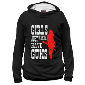 Худи 3D для мальчика с принтом Girls just wanna have guns в Курске, Сандвич,  плотность180 гр/кв. м.; Состав: 100% полиэстер | Ткань сандвич - ткань, специально разработанная для сублимационной печати. Снаружи это 100% полиэстеровый трикотаж, изнутри - 100% нежный хлопок.  Ткань мягкая, эластичная, хорошо держит форму. Ткань не мнется, гигиеничная, хорошо пропускает воздух, легко впитывает влагу, легко стирается и  быстро сохнет.  | Тематика изображения на принте: 