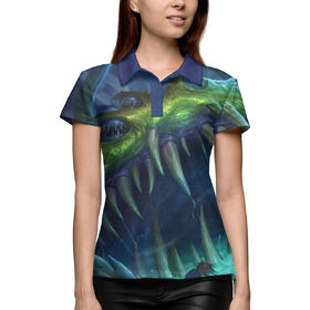 Женская рубашка поло 3D с принтом Йог-Саррон ,  |  | Тематика изображения на принте: 