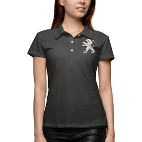 Женская рубашка поло 3D с принтом Peugeot ,  |  | Тематика изображения на принте: 