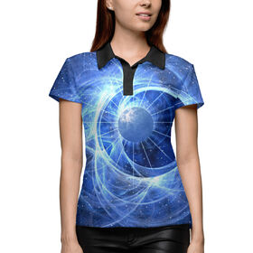 Женская рубашка поло 3D с принтом Энергия в Новосибирске,  |  | Тематика изображения на принте: 