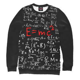 Мужской свитшот 3D с принтом Формулы E=mc2 ,  |  | Тематика изображения на принте: 