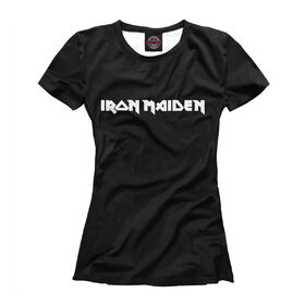 Футболка для девочек с принтом Iron Maiden , Интерлок, плотность ткани 135-140 гр/кв.м; Состав: 100% полиэстер | Ткань сандвич - ткань, специально разработанная для сублимационной печати. Снаружи это 100% полиэстеровый трикотаж, изнутри - 100% нежный хлопок.  Ткань мягкая, эластичная, хорошо держит форму. Ткань не мнется, гигиеничная, хорошо пропускает воздух, легко впитывает влагу, легко стирается и  быстро сохнет. 	 | Тематика изображения на принте: 