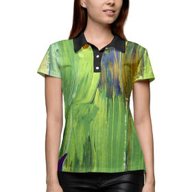 Женская рубашка поло 3D с принтом Светлые краски в Кировске,  |  | Тематика изображения на принте: 