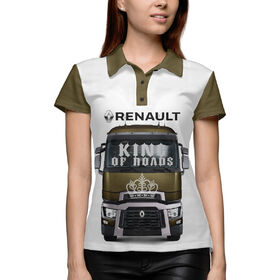Женская рубашка поло 3D с принтом RENAULT - король дорог в Новосибирске,  |  | Тематика изображения на принте: 