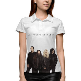Женская рубашка поло 3D с принтом The Pretty Reckless (USA) ,  |  | Тематика изображения на принте: 