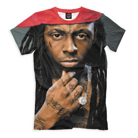 Мужская футболка 3D с принтом Lil Wayne в Санкт-Петербурге, Выбор из 3-х типов ткани | <ul>
<li>Обычная ткань — интерлок, спортивный трикотаж. Плотность 140 г/м.кв. Состав: 100% полиэстер</li>
<li>Премиум ткань — джерси, мягкий трикотаж. Плотность 180 г/м.кв. Состав: 97% полиэстер, 3% эластан</li>
<li>Люкс ткань — кулирка, наиболее плотная и долговечня ткань. Плотность 210 г/м.кв. Состав: 97% полиэстер, 3% эластан</li>
</ul> | 