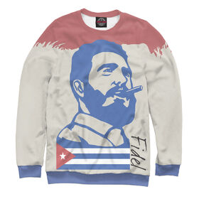 Мужской свитшот 3D с принтом Фидель Кастро - Куба в Санкт-Петербурге,  |  | Тематика изображения на принте: 