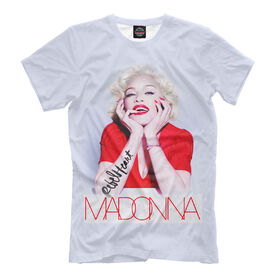 Мужская футболка 3D с принтом Madonna в Новосибирске, Выбор из 3-х типов ткани | <ul>
<li>Обычная ткань — интерлок, спортивный трикотаж. Плотность 140 г/м.кв. Состав: 100% полиэстер</li>
<li>Премиум ткань — джерси, мягкий трикотаж. Плотность 180 г/м.кв. Состав: 97% полиэстер, 3% эластан</li>
<li>Люкс ткань — кулирка, наиболее плотная и долговечня ткань. Плотность 210 г/м.кв. Состав: 97% полиэстер, 3% эластан</li>
</ul> | 