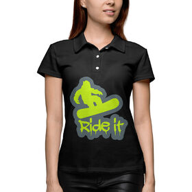 Женская рубашка поло 3D с принтом Ride It в Санкт-Петербурге,  |  | Тематика изображения на принте: 
