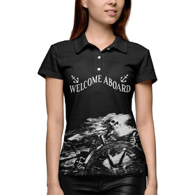 Женская рубашка поло 3D с принтом За штурвалом в Белгороде,  |  | 