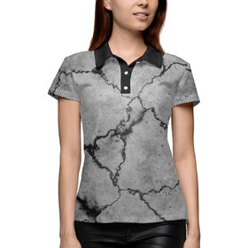 Женская рубашка поло 3D с принтом Gray Texture в Новосибирске,  |  | Тематика изображения на принте: 
