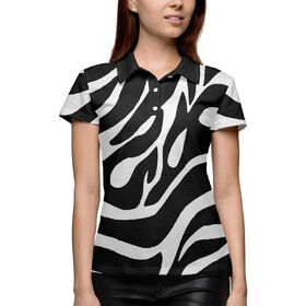 Женская рубашка поло 3D с принтом Зебра ,  |  | Тематика изображения на принте: 
