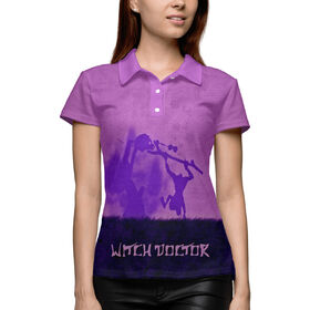 Женская рубашка поло 3D с принтом Witch Doctor в Тюмени,  |  | Тематика изображения на принте: 