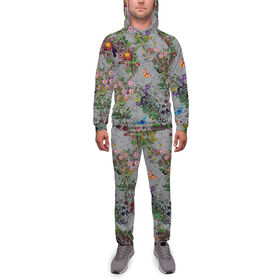Мужской спортивный костюм с принтом Цветы и бабочки в Петрозаводске, 2 типа ткани |  | 