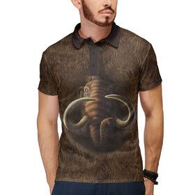 Мужская рубашка поло 3D с принтом Мамонт ,  |  | Тематика изображения на принте: 