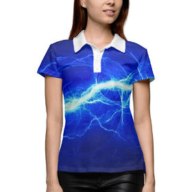 Женская рубашка поло 3D с принтом Электрический в Курске,  |  | 