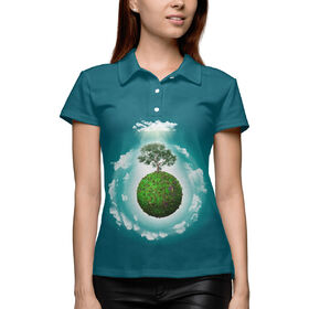 Женская рубашка поло 3D с принтом Древо жизни в Санкт-Петербурге,  |  | Тематика изображения на принте: 