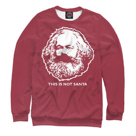 Мужской свитшот 3D с принтом Карл Маркс не Санта в Санкт-Петербурге,  |  | Тематика изображения на принте: 