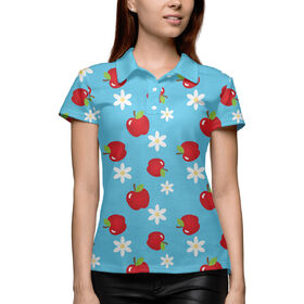 Женская рубашка поло 3D с принтом Яблочки в Петрозаводске,  |  | 