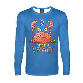 Мужской лонгслив с принтом Hungry crab в Петрозаводске,  |  | Тематика изображения на принте: 