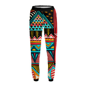 Женские спортивные штаны с принтом Африканский стиль в Курске,  |  | Тематика изображения на принте: 