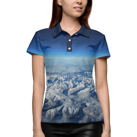 Женская рубашка поло 3D с принтом Панорама в Новосибирске,  |  | 