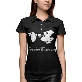 Женская рубашка поло 3D с принтом Freddie Mercury ,  |  | Тематика изображения на принте: 