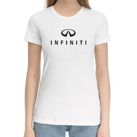 Женская хлопковая футболка с принтом Infiniti ,  |  | 