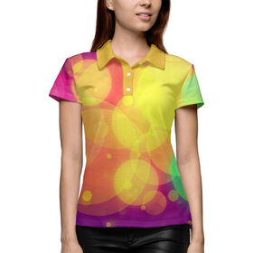 Женская рубашка поло 3D с принтом Цветные блики в Кировске,  |  | 