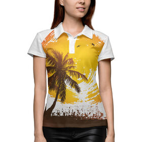 Женская рубашка поло 3D с принтом Bright sun в Тюмени,  |  | 