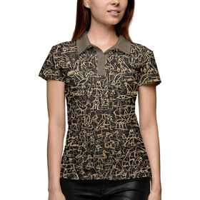 Женская рубашка поло 3D с принтом Египетские иероглифы ,  |  | Тематика изображения на принте: 