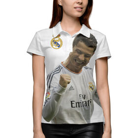Женская рубашка поло 3D с принтом Ronaldo в Курске,  |  | 