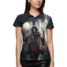 Женская рубашка поло 3D с принтом Prince of Persia: Warrior Within в Санкт-Петербурге,  |  | 