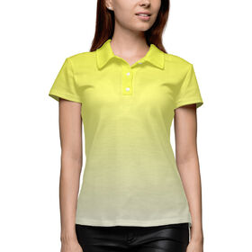Женская рубашка поло 3D с принтом Градиент Желтый в Белый в Курске,  |  | 