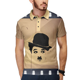 Мужское поло 3D с принтом Чарли Чаплин в Тюмени,  |  | Тематика изображения на принте: 