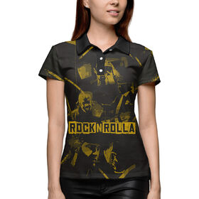 Женская рубашка поло 3D с принтом Rocknrolla ,  |  | Тематика изображения на принте: 