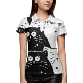Женская рубашка поло 3D с принтом Котики ,  |  | 