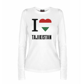 Женский лонгслив с принтом I love Tajikistan в Тюмени,  |  | 