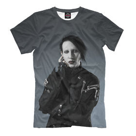 Мужская футболка 3D с принтом Marilyn Manson в Екатеринбурге, Выбор из 3-х типов ткани | <ul>
<li>Обычная ткань — интерлок, спортивный трикотаж. Плотность 140 г/м.кв. Состав: 100% полиэстер</li>
<li>Премиум ткань — джерси, мягкий трикотаж. Плотность 180 г/м.кв. Состав: 97% полиэстер, 3% эластан</li>
<li>Люкс ткань — кулирка, наиболее плотная и долговечня ткань. Плотность 210 г/м.кв. Состав: 97% полиэстер, 3% эластан</li>
</ul> | 