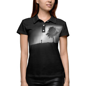 Женская рубашка поло 3D с принтом Forever alone ,  |  | Тематика изображения на принте: 