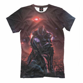 Мужская футболка 3D с принтом Mass Effect в Тюмени, Выбор из 3-х типов ткани | <ul>
<li>Обычная ткань — интерлок, спортивный трикотаж. Плотность 140 г/м.кв. Состав: 100% полиэстер</li>
<li>Премиум ткань — джерси, мягкий трикотаж. Плотность 180 г/м.кв. Состав: 97% полиэстер, 3% эластан</li>
<li>Люкс ткань — кулирка, наиболее плотная и долговечня ткань. Плотность 210 г/м.кв. Состав: 97% полиэстер, 3% эластан</li>
</ul> | 